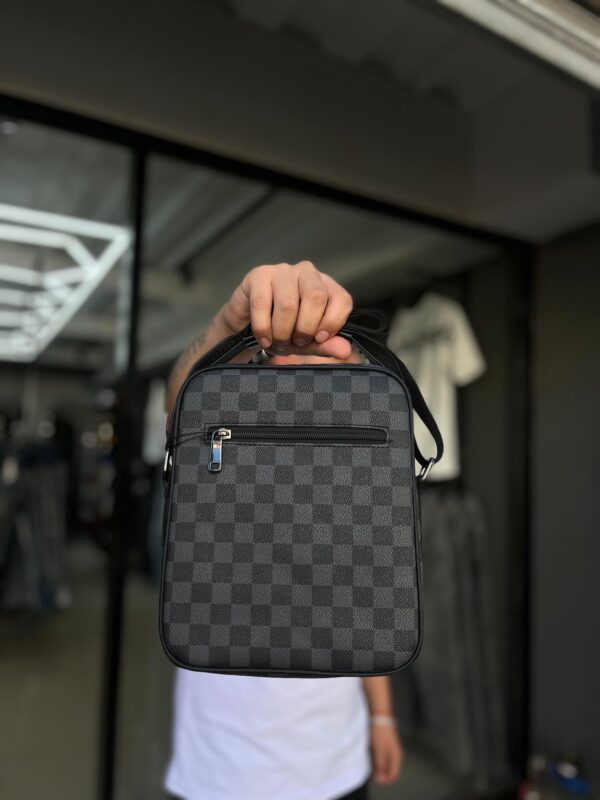 BOLSO LV BLACK CUERO CUADRO GRIS 5175