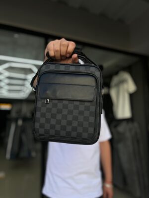 BOLSO LV BLACK CUERO CUADRO GRIS 5175