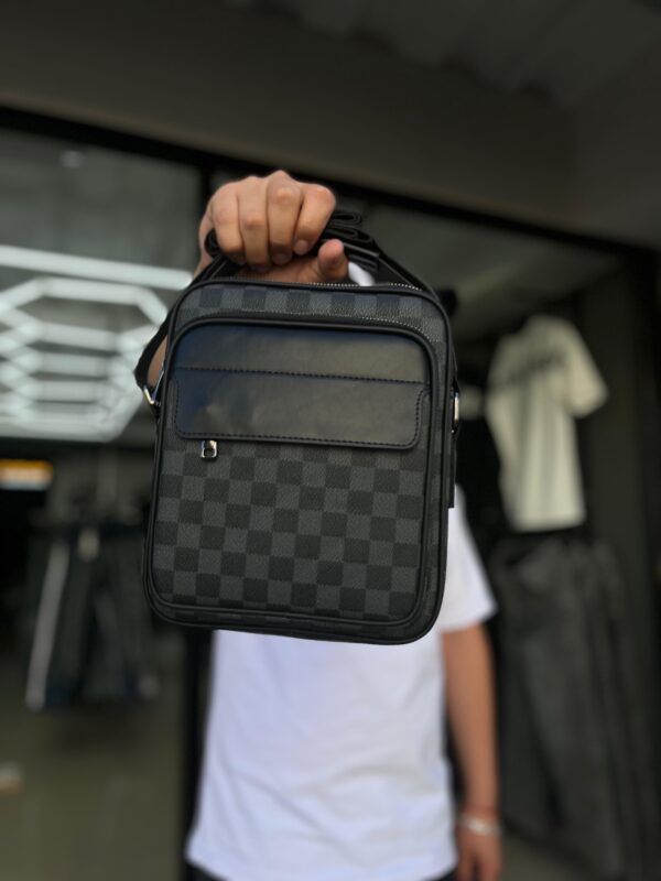 BOLSO LV BLACK CUERO CUADRO GRIS 5175