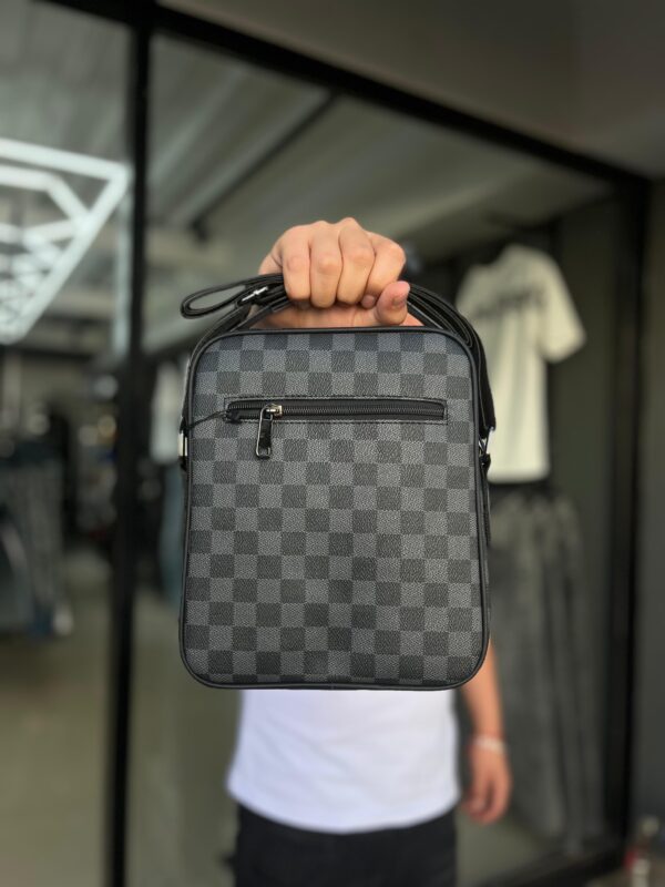 BOLSO LV BLACK CUERO CUADRO GRIS 5170-2