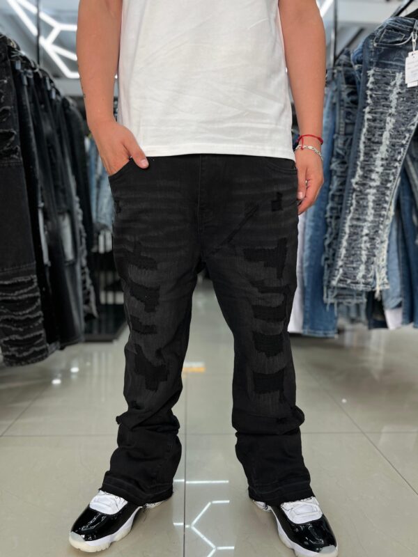 JEANS LOGEQI FLARE DENIM BLACK JH-99156