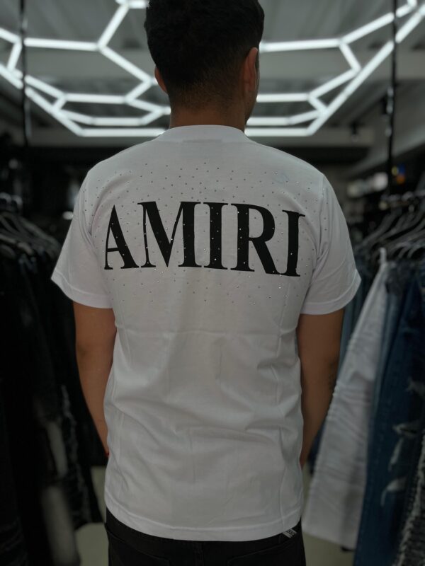POLERA AMIRI ADIAMANTADO WHITE OVERSIZE