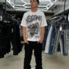 JEANS M-STAR BLACK RASGADO FLARE M-8973