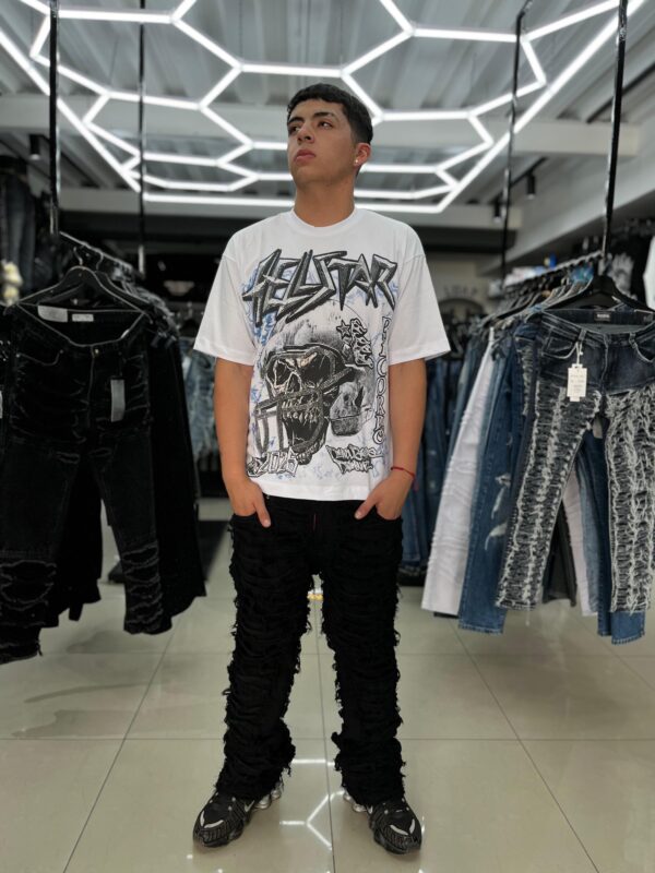 JEANS M-STAR BLACK RASGADO FLARE M-8973
