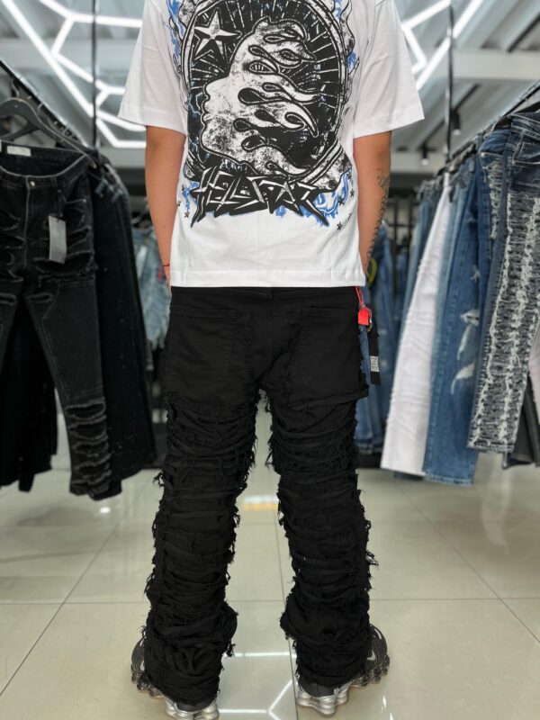 JEANS M-STAR BLACK RASGADO FLARE M-8973