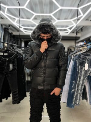 CHAQUETA ECO CUERO CON PELO BLACK MJ JEANS 2436