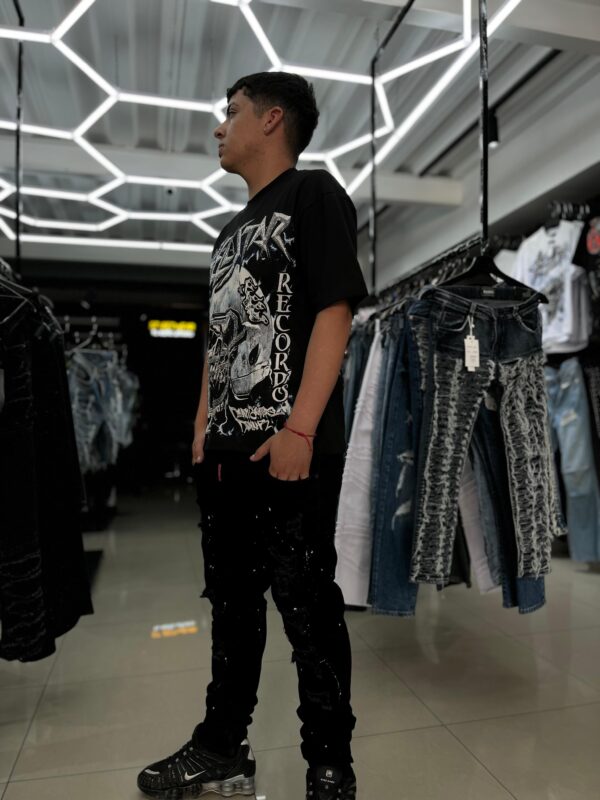 JEANS M-STAR BLACK RASGADO PINTURA REGULAR FIT M-9079