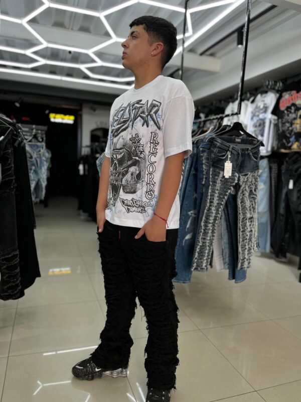 JEANS M-STAR BLACK RASGADO FLARE M-8973