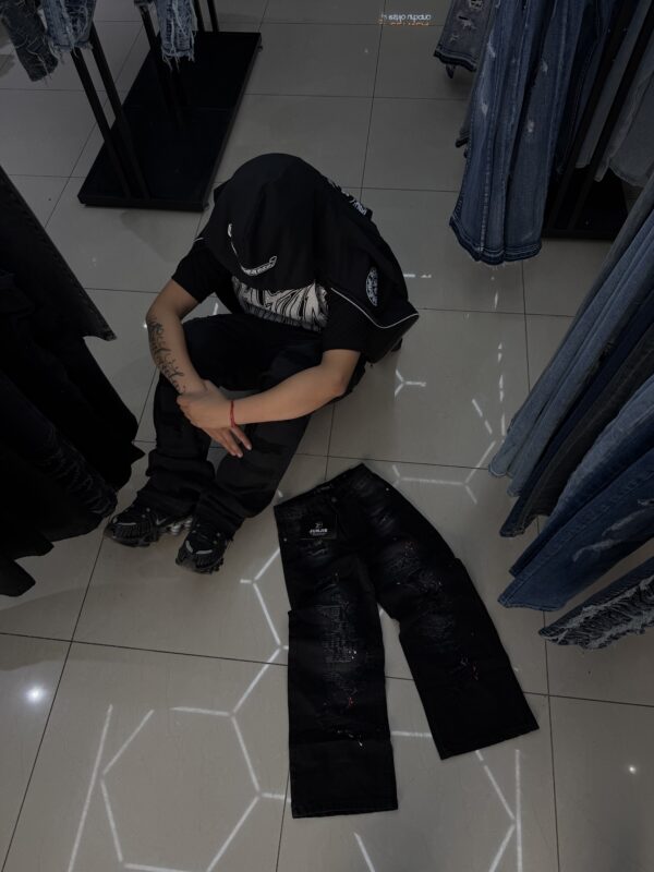 JEANS JUNJIE BLACK NIÑO FLARE X36