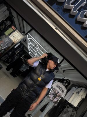 CHAQUETA MJ JEANS ECO CUERO MANGA CORTA BLACK CON PELO HOMBRE