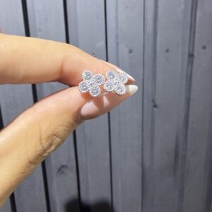 AROS FLOR CON ZIRCON PLATA LEY 925 (2GR)