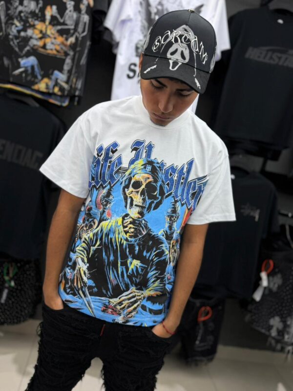 POLERA LIFE HUSTLERS OVERSIZE WHITE H8300