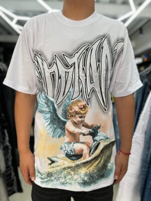 POLERA TINOTAN ANGEL AGUA ADIAMANTADO WHITE OVERSIZE