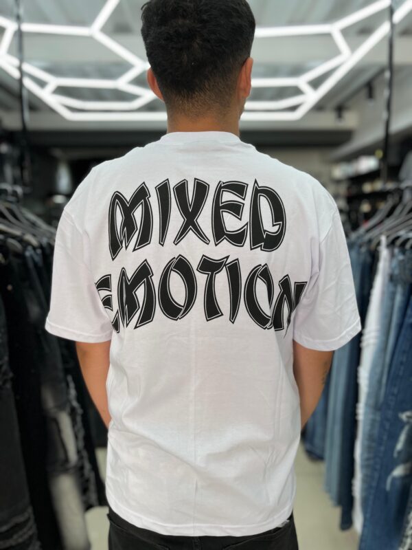 POLERA MIXED EMOTION ANGEL FLECH ADIAMANTADO WHITE OVERSIZE
