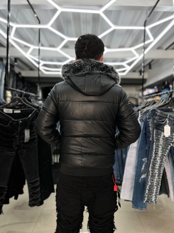 CHAQUETA ECO CUERO CON PELO BLACK MJ JEANS 2436