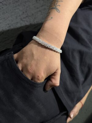 PULSERA CUADRO TENNIS CON ZIRCON PLATA 925 (15GR) 20CM