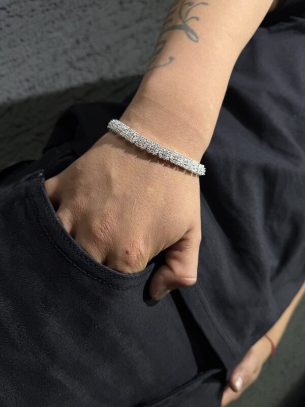 PULSERA CUADRO TENNIS CON ZIRCON PLATA 925 (15GR) 20CM