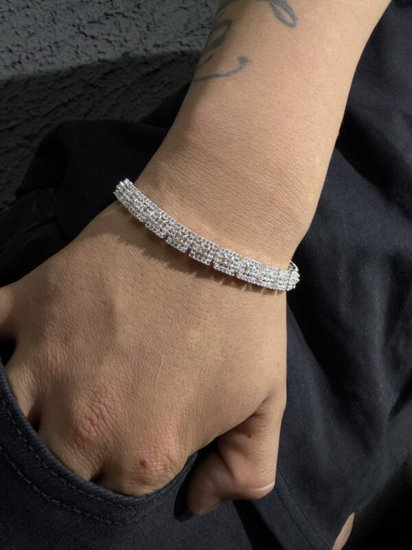 PULSERA CUADRO TENNIS CON ZIRCON PLATA 925 (15GR) 20CM