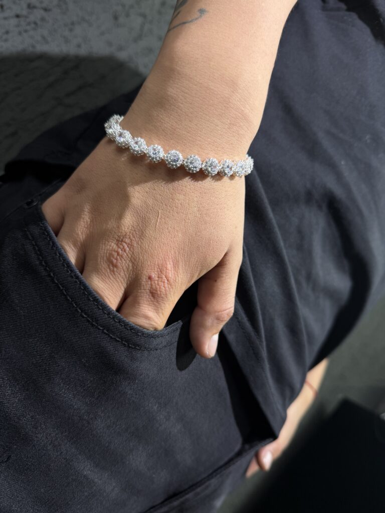 PULSERA ZIRCON REDONDO PLATA 925 (20 GR) 21CM