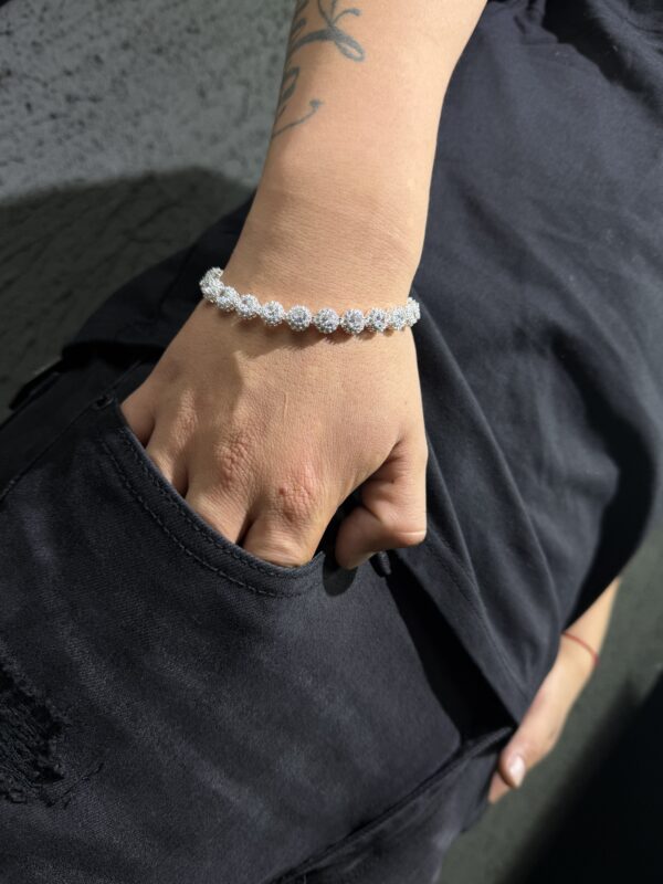 PULSERA ZIRCON REDONDO PLATA 925 (20 GR) 21CM