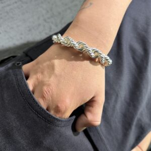 PULSERA TURBILLON INFLADO PLATA 925 (28GR) 22CM