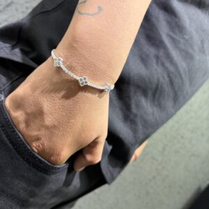 PULSERA VAN CLEEF FLOR CON ZIRCON PLATA 925 (5GR) 18CM