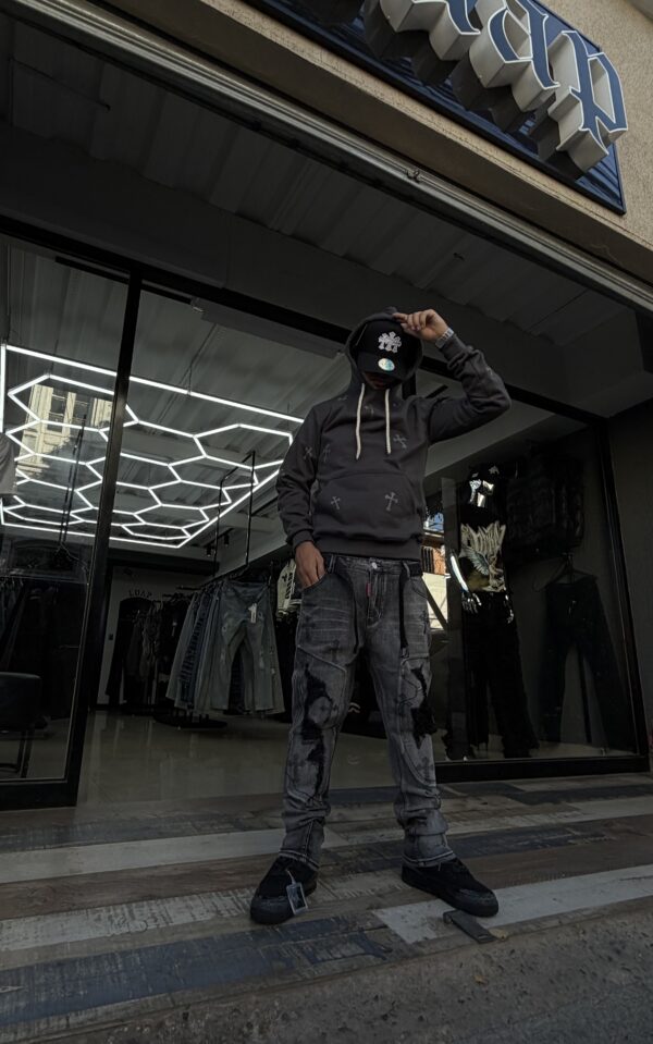 JEANS M-STAR REGULAR FIT GRIS CON CRUZ HOMBRE M-9047