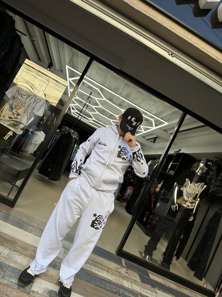 CONJUNTO HELLSTAR 2 PIEZAS GRIS UNISEX