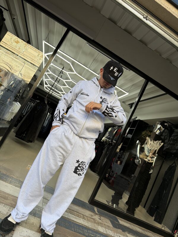 CONJUNTO HELLSTAR 2 PIEZAS GRIS UNISEX