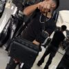 BOLSO LV CUADRO CON MONEDERO RELIEVE BLACK 6387