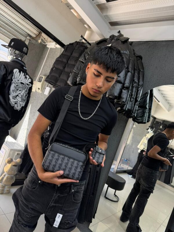 BOLSO LCTE CON MONEDERO GRIS-BALCK UNISEX 6388