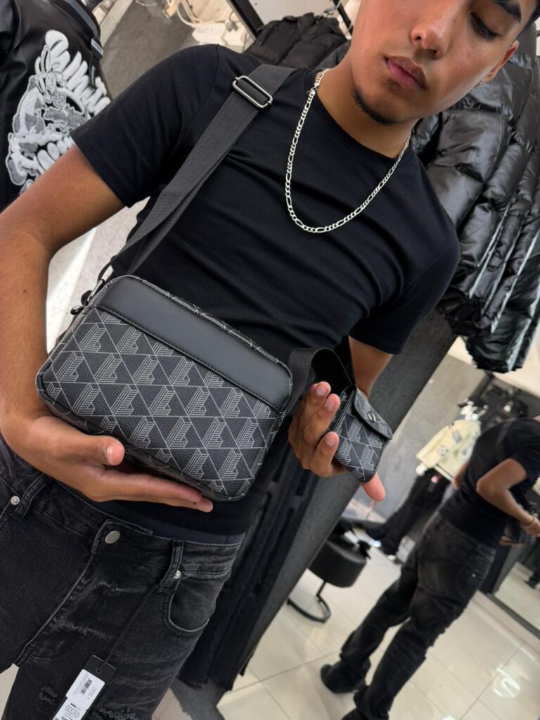 BOLSO LCTE CON MONEDERO GRIS-BALCK UNISEX 6388