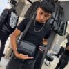 BOLSO LV RELIEVE CON MONEDERO BLACK UNISEX 6387