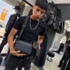 BOLSO LV RELIEVE CON MONEDERO CUADRO NEGRO 6388