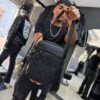 BOLSO LV RELIEVE CUADRO NEGRO PEQUEÑO 6385