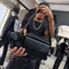 BOLSO LV RELIEVE FLOR CON MONEDERO NEGRO 5368