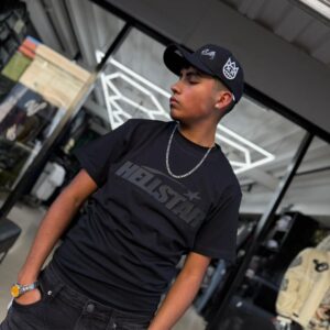 POLERA HELLSTAR BLACK BRILLO OVERSIZE JH98001