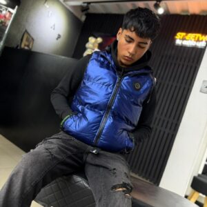 CHAQUETA SIN MANGA HUSTLA AZUL BRILLANTE HOMBRE HD6113