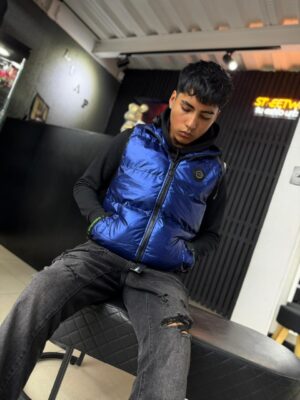 CHAQUETA SIN MANGA HUSTLA AZUL BRILLANTE HOMBRE HD6113