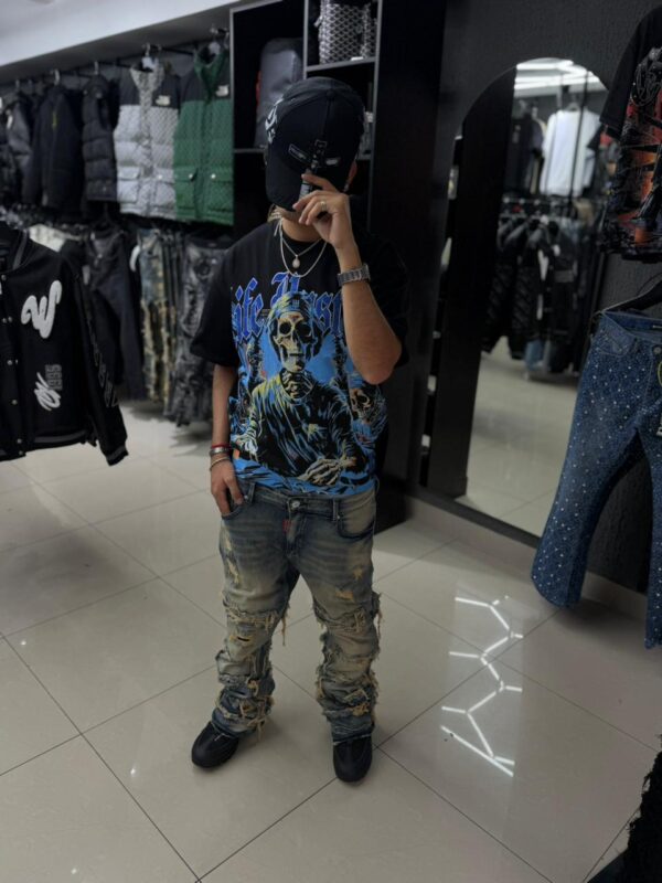 JEANS M-STAR FLARE DESLAVADO AZUL HOMBRE M-9099