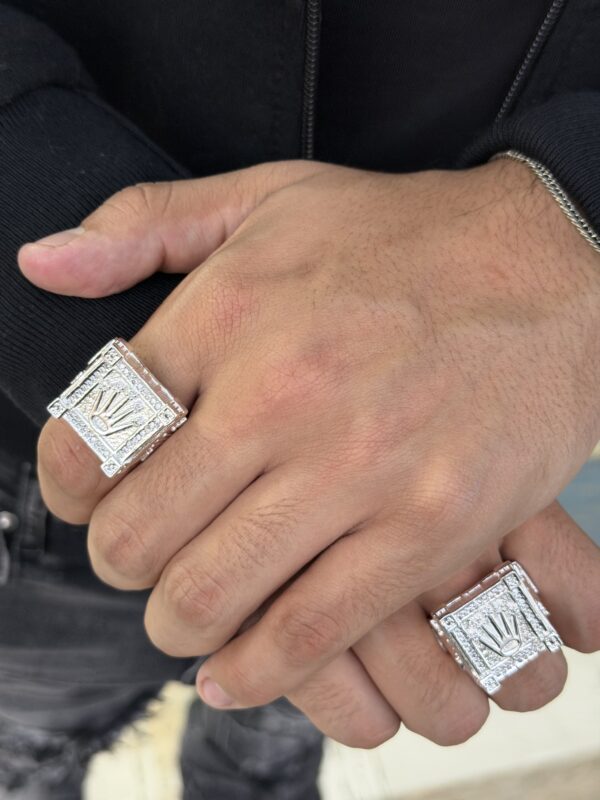 ANILLO CORONA CUADRADO PLATA 925 (15GR)
