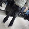 JEANS FASHION NOVA FLARE FRAY WAVES BLACK WASH 25GWNZ360