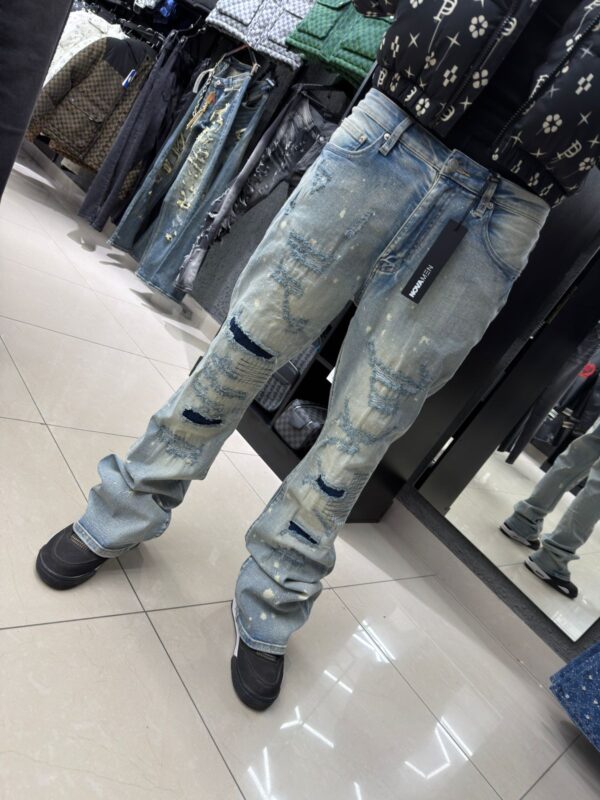 JEANS FASHION NOVA STACKED SKINNY FLARE DISTRESSED ME OUT LIGHT WASH FNMDD61012