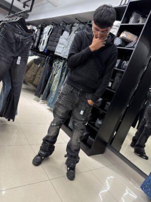 WhatsApp Image 2026-05-18 at 6.23.00 PM JEANS FASHION NOVA STACKED SKINNY FLARE BLEACH CROC BLACK WASH FNMDD53086