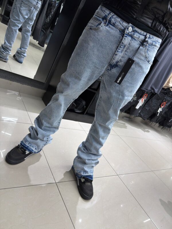 JEANS FASHION NOVA CORNELL STACKED SKINNY FLARE BLEACH BLUE WASH ZDF01D310023