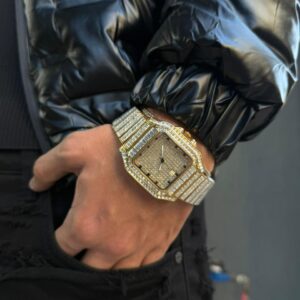 RELOJ ADIAMANTADO DORADO KDW HOMBRE