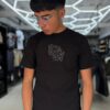 POLERA AMIRI NEGRA BRILLANTE ORIGINALS NIÑO