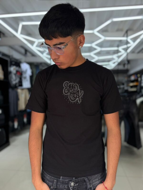 POLERA AMIRI NEGRA BRILLANTE ORIGINALS NIÑO