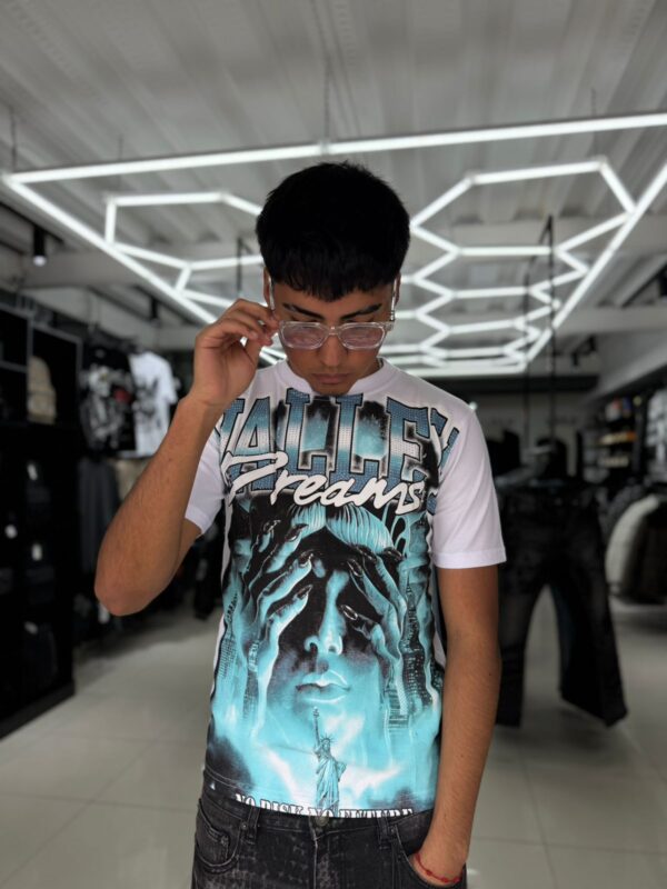 POLERA VALLEY DREAMS BLANCO SLIM FIT NIÑO BRILLO