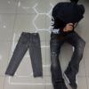 JEANS ARCOIRIS GRIS RASGADO SLIM FIT NIÑO XT-535